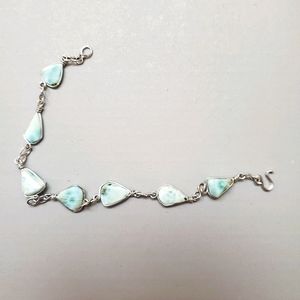 Handcrafted Rock Gem Silver Bracelet